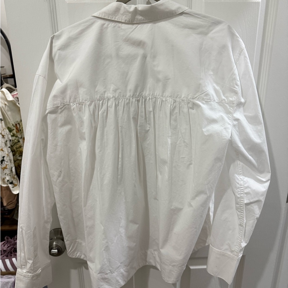Nordstrom Caslon White Casual Button Down Shirt L NWOT - Picture 3 of 4